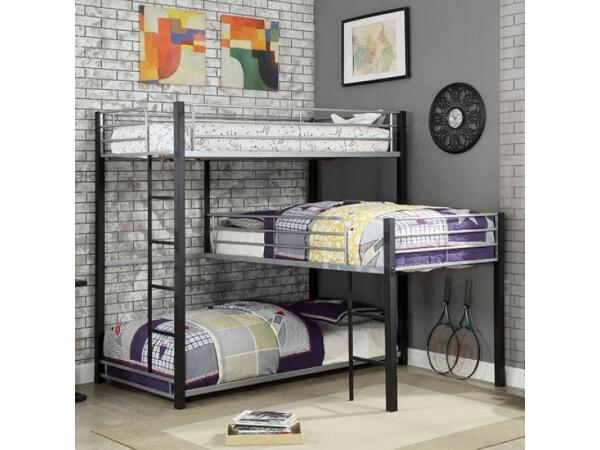 Aubrey Twin Triple Decker Bed Youth Beds Black