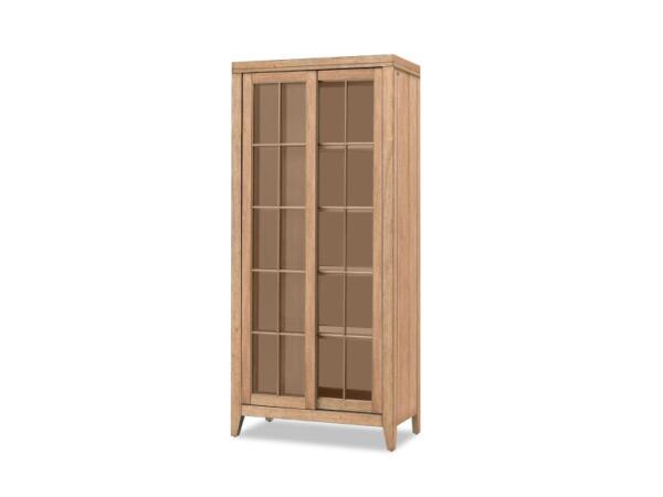 Sliding Door Display Cabinet Dining Storage Brown