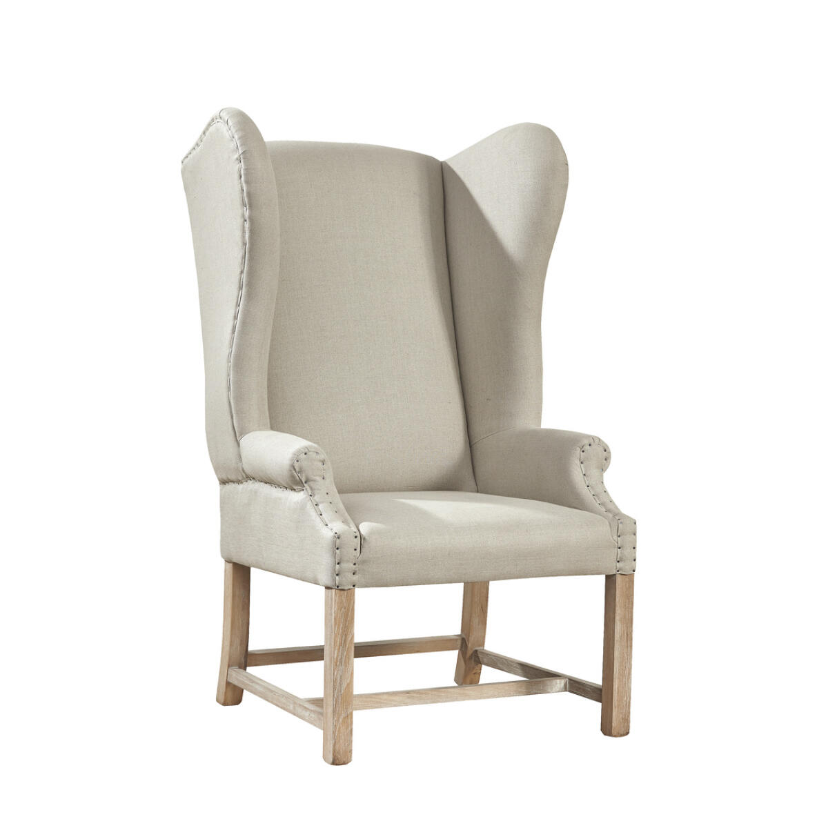 Grand Linen Wingback Chair Chairs Chairs 4