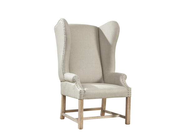 Grand Linen Wingback Chair Chairs Chairs