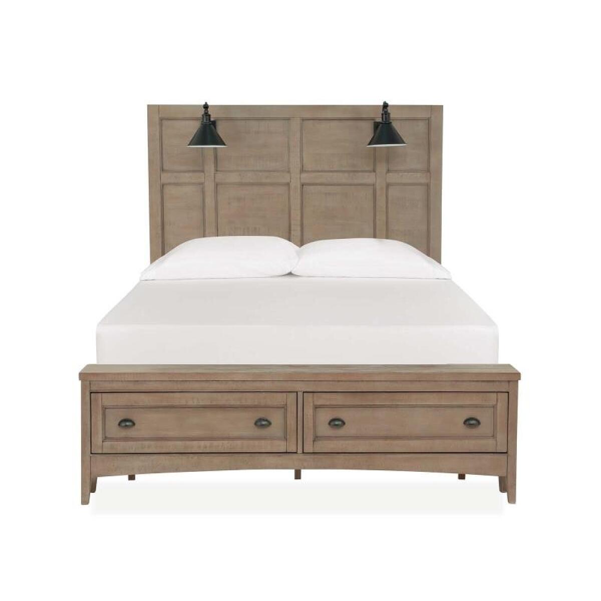 3c76f526a1ed7e66bba3c35a95928906 Paxton B4805-59B Complete Queen Lamp Panel Storage Bed - Image 1