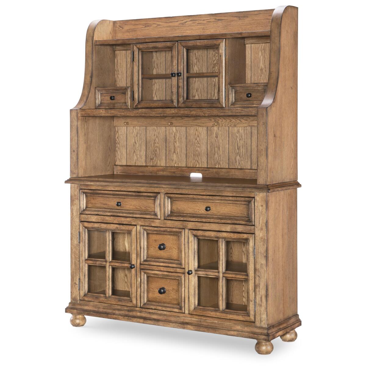 Complete Hutch And Server Dining Storage Barnwood Oak 4