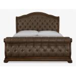 Durango Wood King Sleigh Bed Upholstered Headboard SU