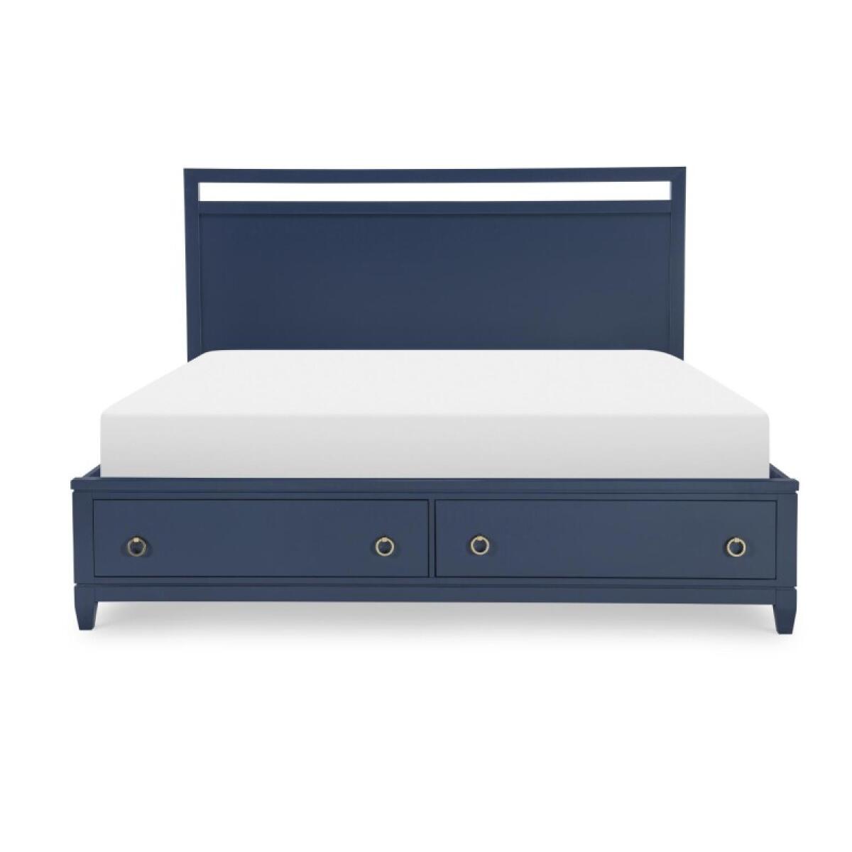 Complete Panel Bed W Storage Ca King 6/0 Blue Finish Beds Beds 5
