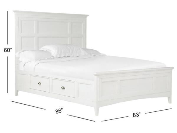 Heron Cove Complete King Panel Bed with Storage Rails - Image 4