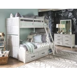 Complete Twin Over Full Bunk Bed Stone Path Gray Finish - Image 3