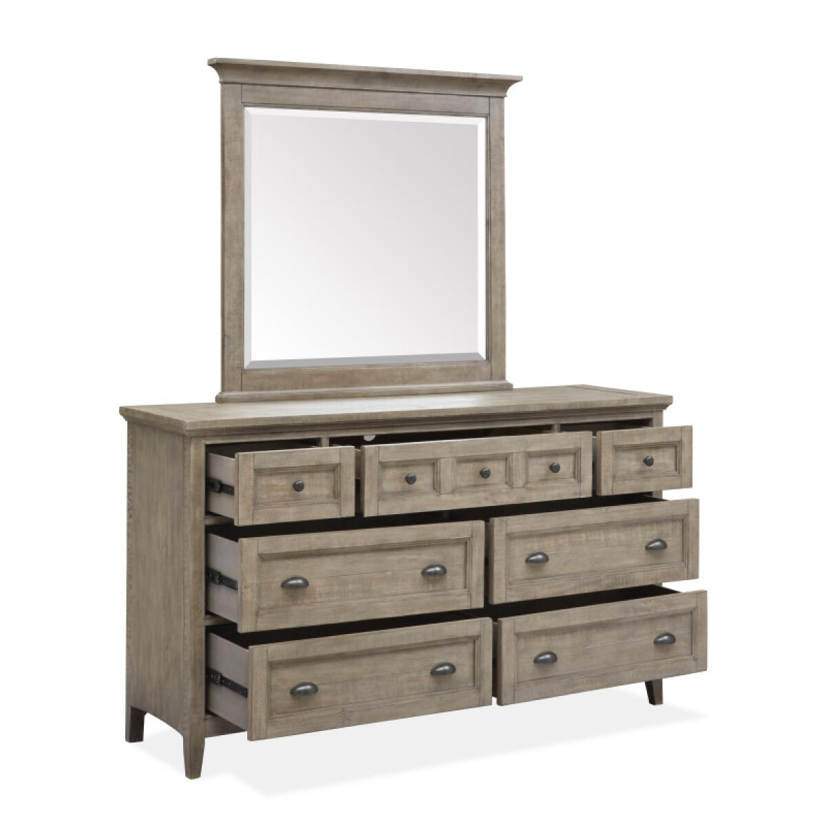 Drawer Dresser with Landscape Mirror Dressers Brown 5