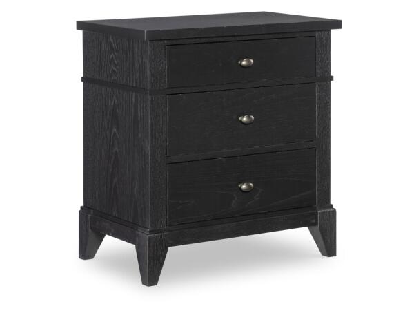 Three Drawer Nightstand Nightstands Black