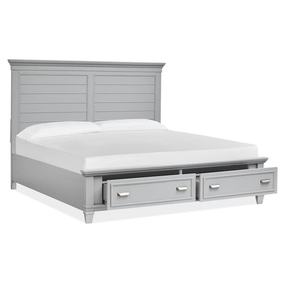Charleston Complete Cal.King Panel Storage Bed - Grey - Image 3