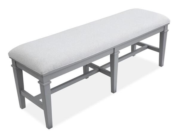 Charleston Bench w/Upholstered Seat – Grey Chairs & Benches Chairs & Benches 13