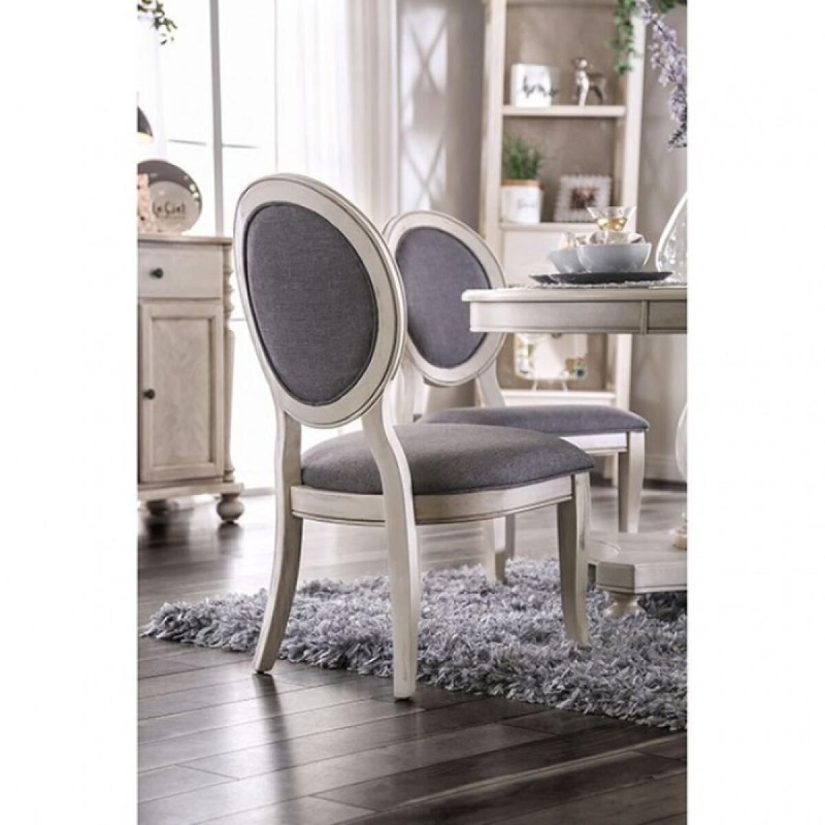 Kathryn Side Chair (2/Ctn) Chairs & Benches Antique White/Gray 6