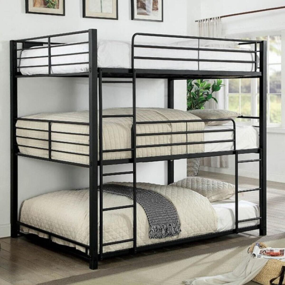 Olga Full Triple Decker Bed Youth Beds Black 4