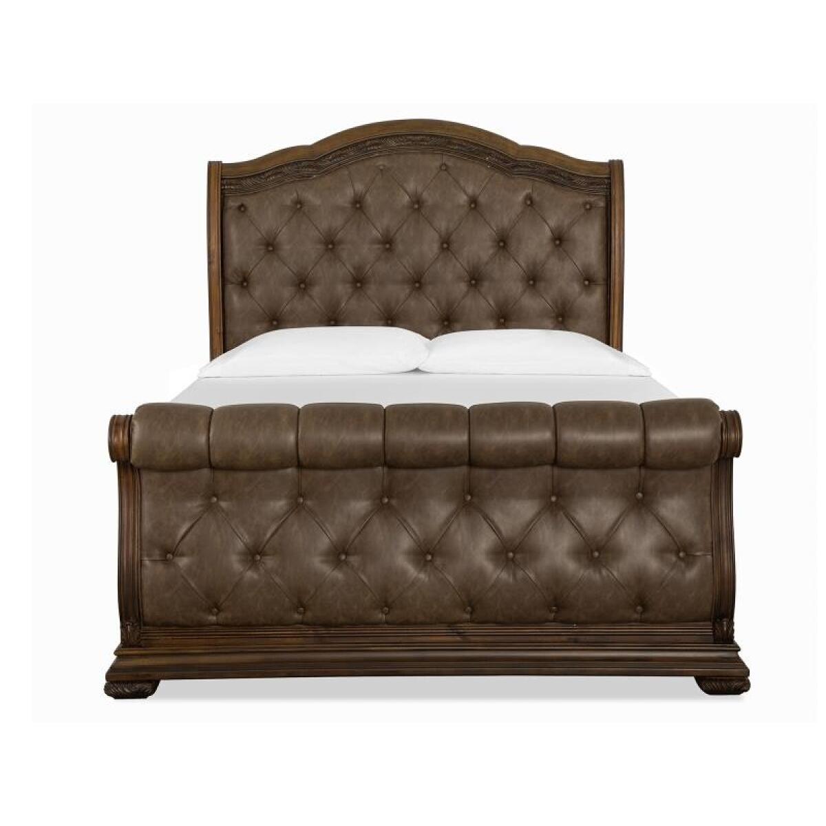 40c2fa9ee2199a7a3c557beb2f100fa5 Durango B5133-52F Wood Queen Sleigh Bed Upholstered Footboard SU - Image 1