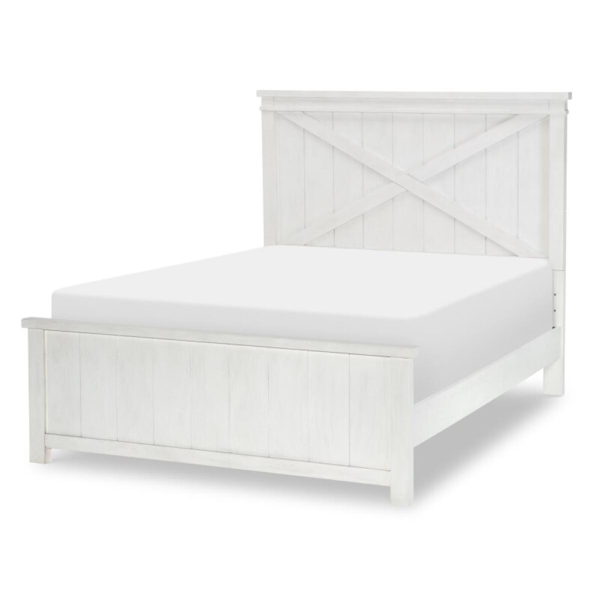 Complete Panel Bed Full 46 White Finish Youth Beds Aged White 4