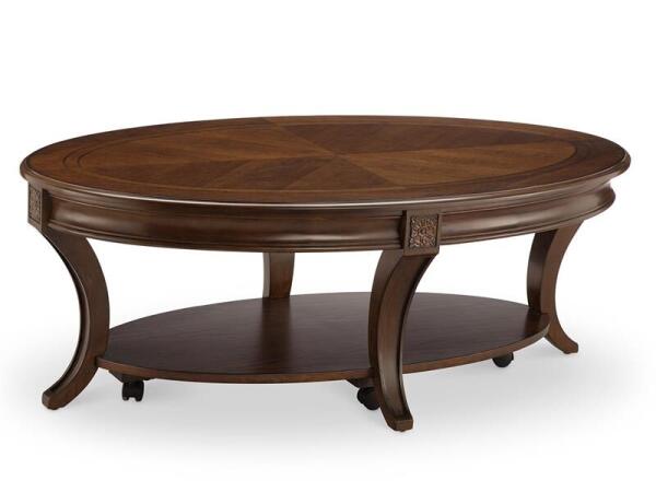 Winslet Oval Cocktail Table w/Casters Cocktail & Coffee Tables Brown