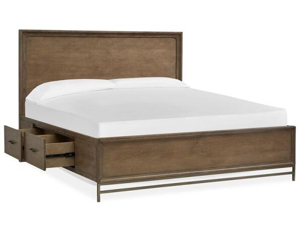 Lindon Complete King Panel Bed w/Storage Rails - Image 5