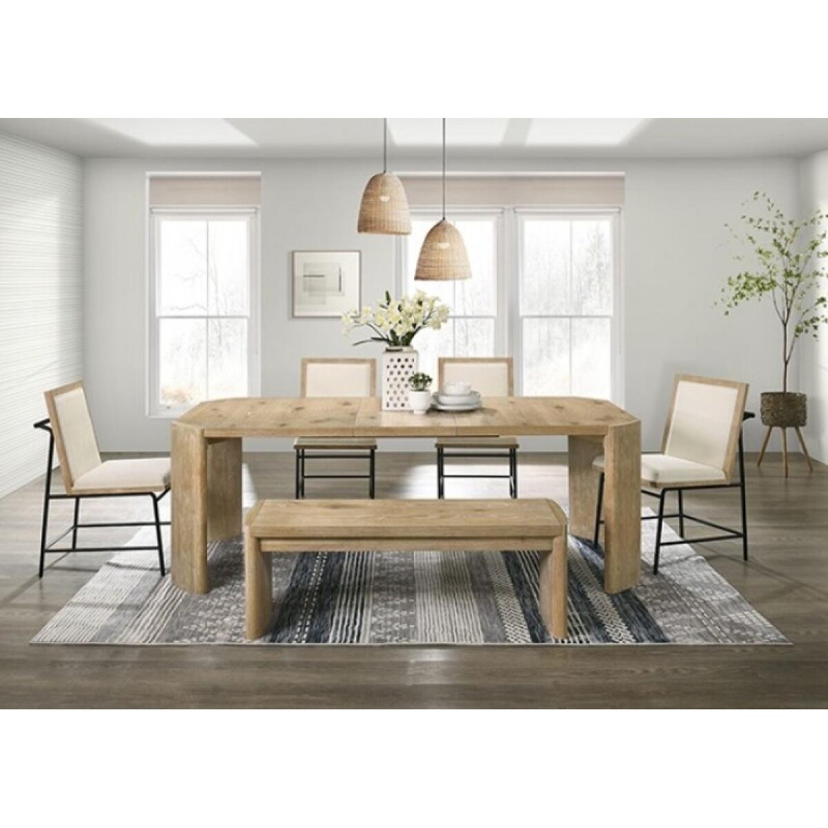 Edenbridge 6 Pc Dining Table Set w/ Bench Dining Sets Brown 5
