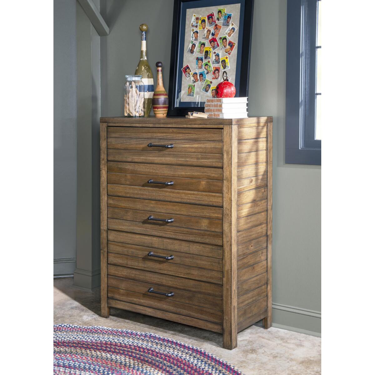 Drawer Chest Brown Finish Youth Chests Brown 5