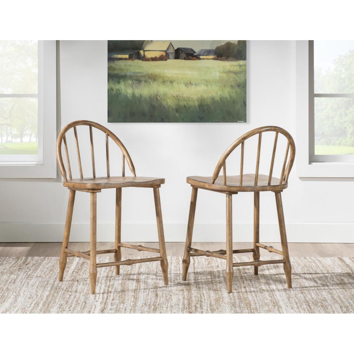 Windsor Counter Height Chair Chairs & Benches Barnwood Oak 6