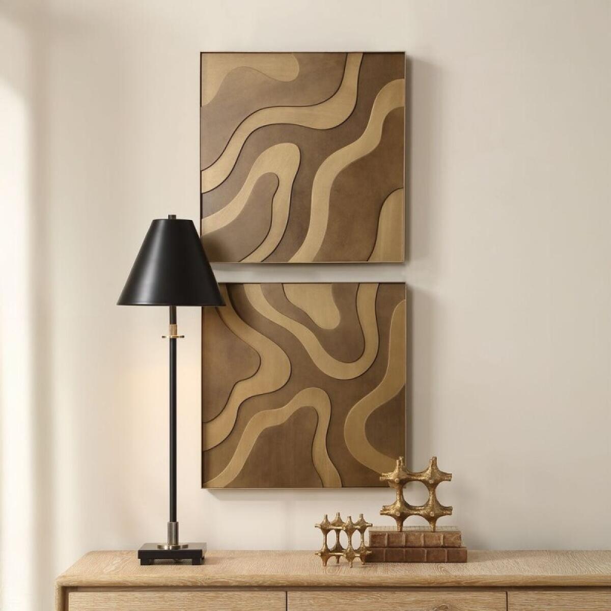 Golden Terrain Wood Wall Decor, S/2 - Image 3