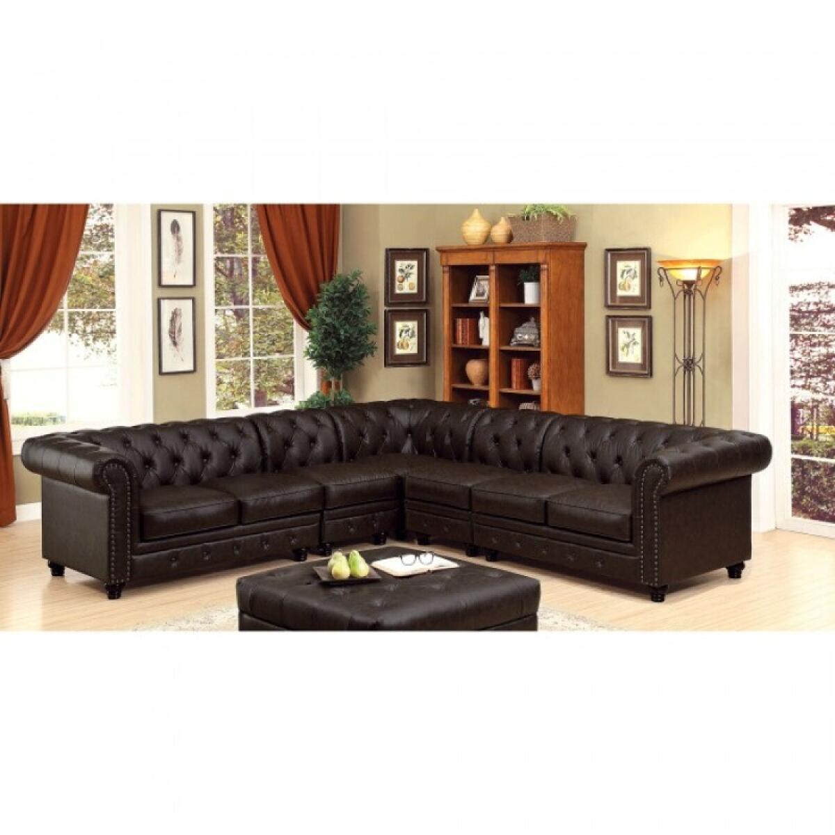 Stanford Armless Chair Sectional Parts Brown 5