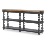 Turned Bobbin Leg Console Table Console Tables Barnwood Oak And Kettle Black 13