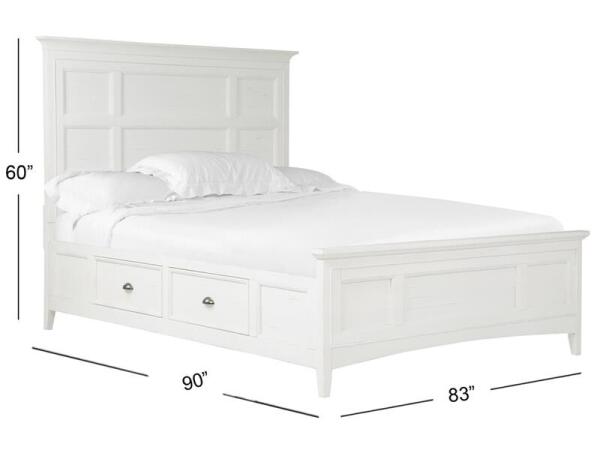 Heron B4400-75 Complete Cal.King Panel Bed with Storage Rails - Image 4
