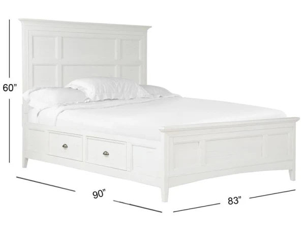 Heron Cove Complete Cal.King Panel Bed with Storage Rails - Image 4
