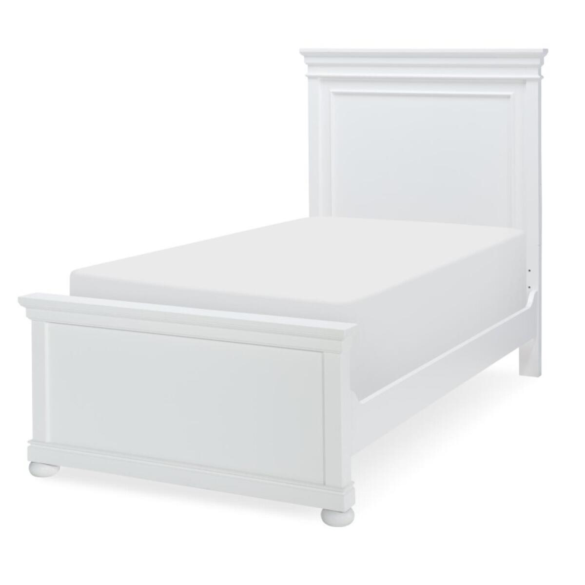 Complete Panel Twin Bed White Finish - Image 2