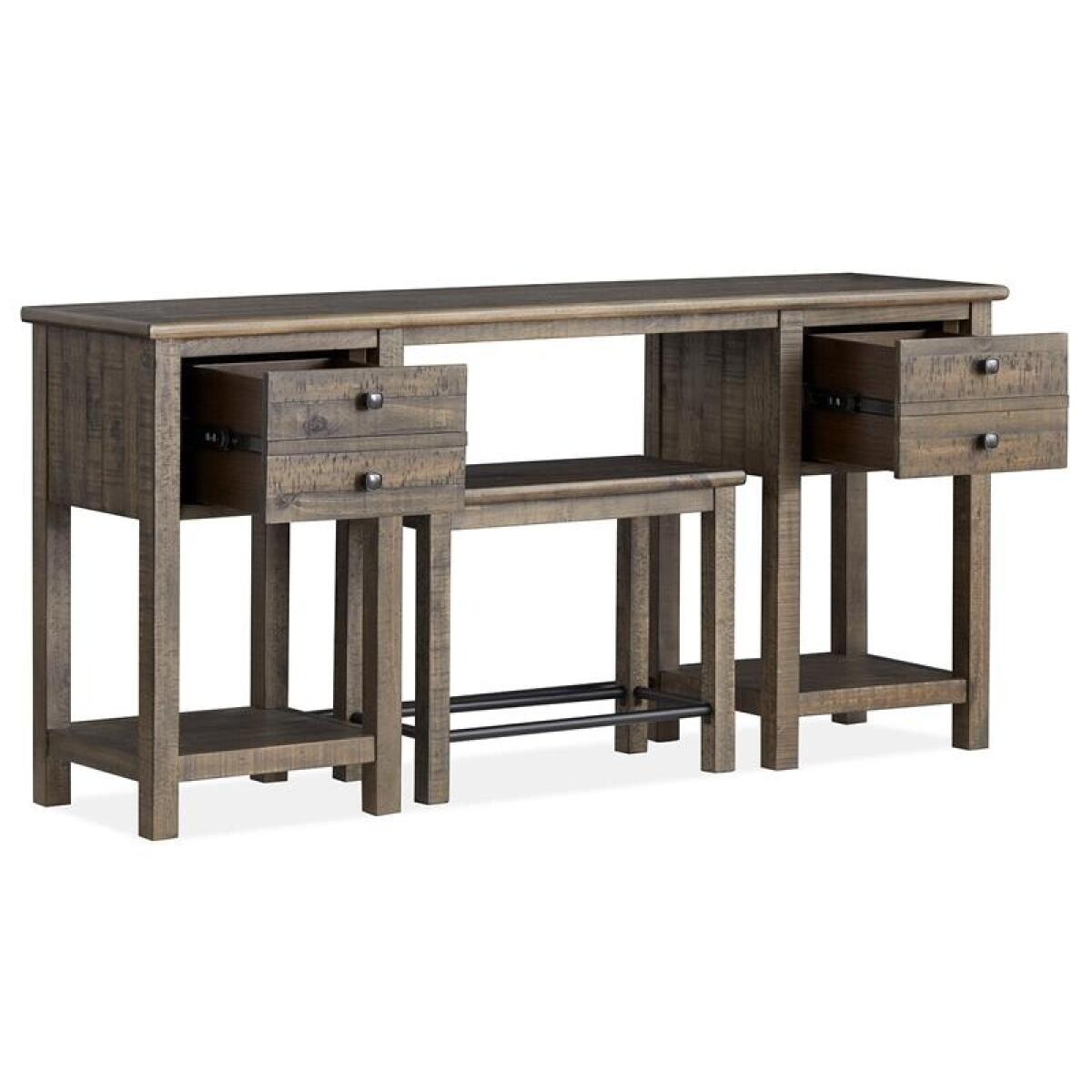 Smithton Rectangular Sofa Table w/1 Stool Sofa Tables Brown 8