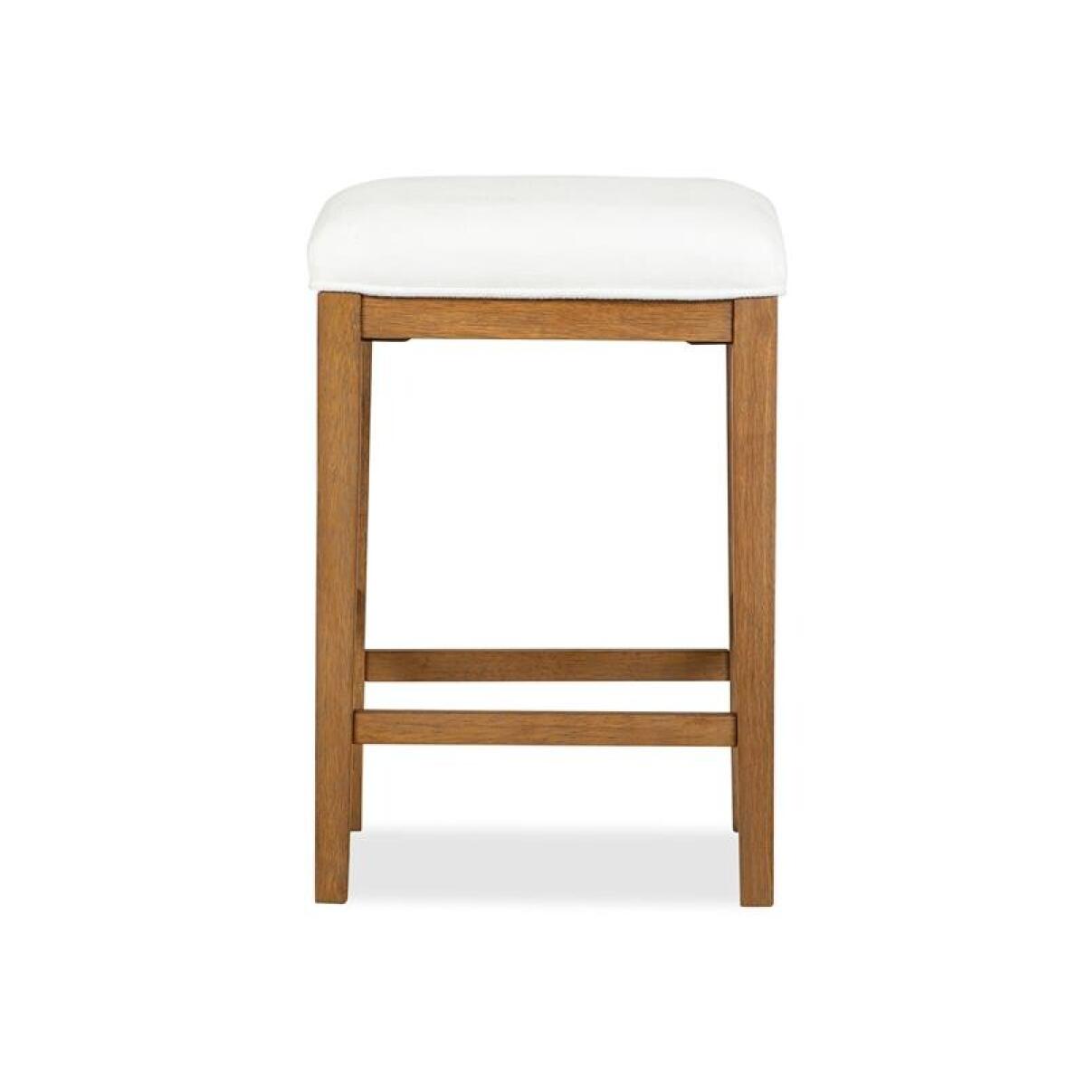 Lindon Stool w/White Upholstered Seat - Image 5