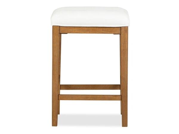 Lindon Stool w/White Upholstered Seat - Image 5