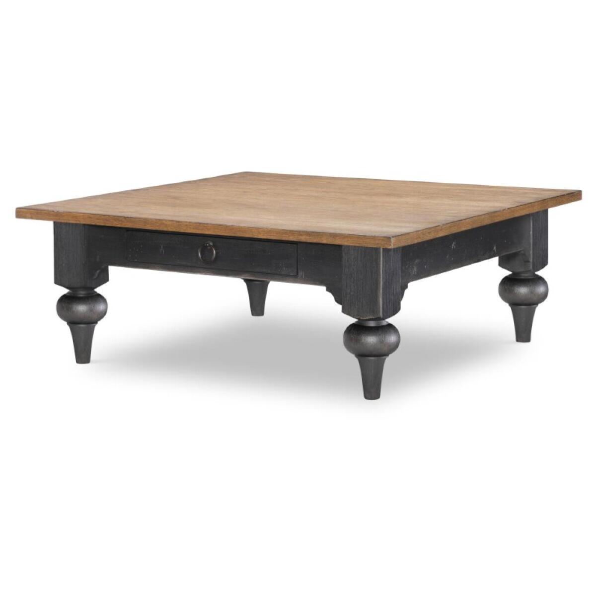 Square Cocktail Table Cocktail & Coffee Tables Barnwood Oak And Kettle Black 4