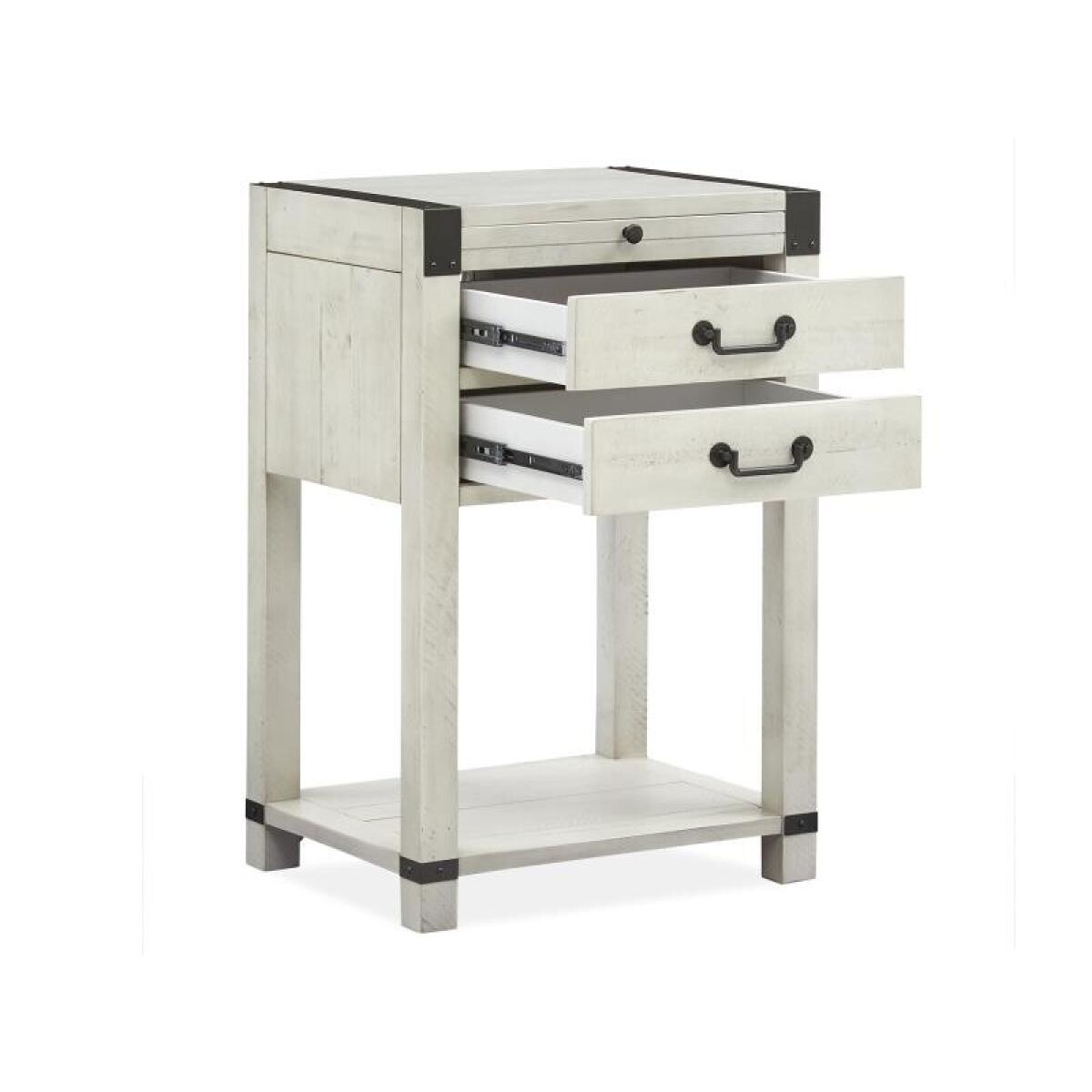 Chesters Mill Open Nightstand Nightstands Alabaster, Aged Iron 9