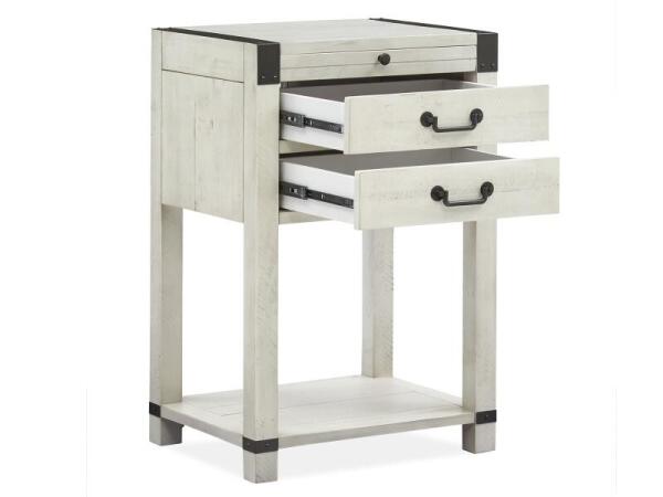Chesters Mill Open Nightstand Nightstands Alabaster, Aged Iron 20