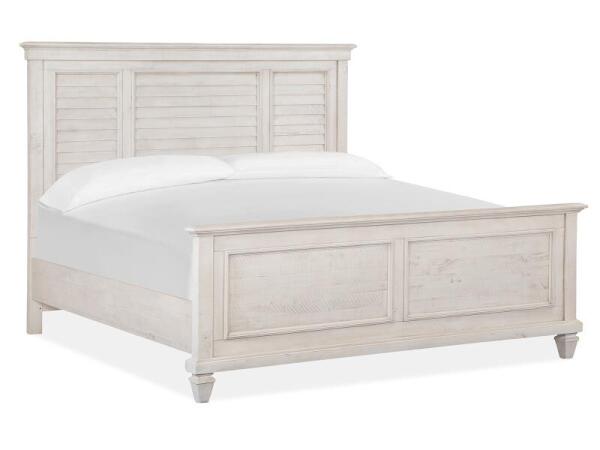 Newport Complete King Shutter Panel Bed Beds Alabaster 11