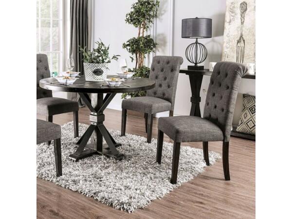 Alfred Round Table Dining Tables Antique Black/Ivory