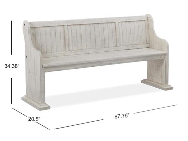 Bronwyn Bench w/Back Chairs & Benches Alabaster, Toasted Nutmeg, Antique Brass w/Pewter Overlay, Baja Natural Fabric 16