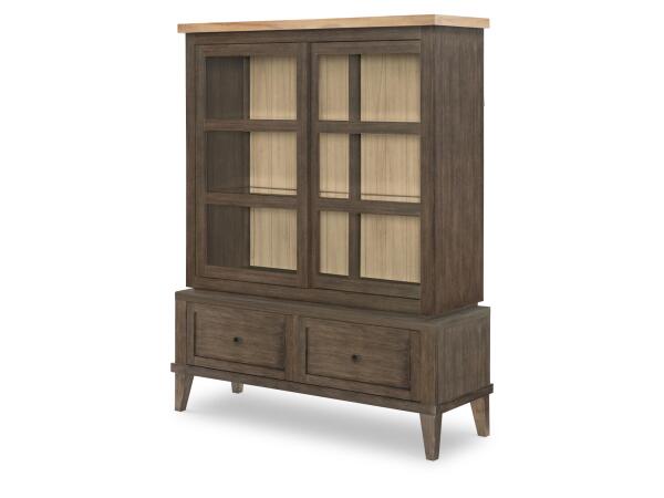 Display Cabinet Dining Storage Amber And Cocoa