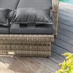 Bahia Tobago Reclining Chaise Lounge Outdoor Loveseats Brown/Dark Gray 18