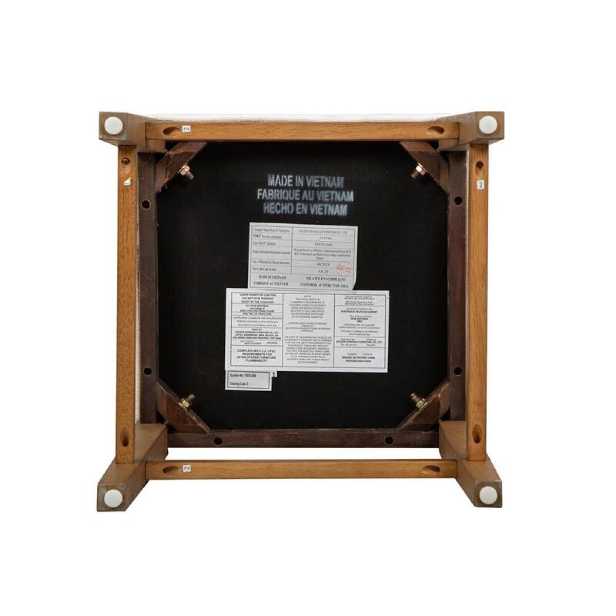 Lindon Stool w/White Upholstered Seat - Image 3