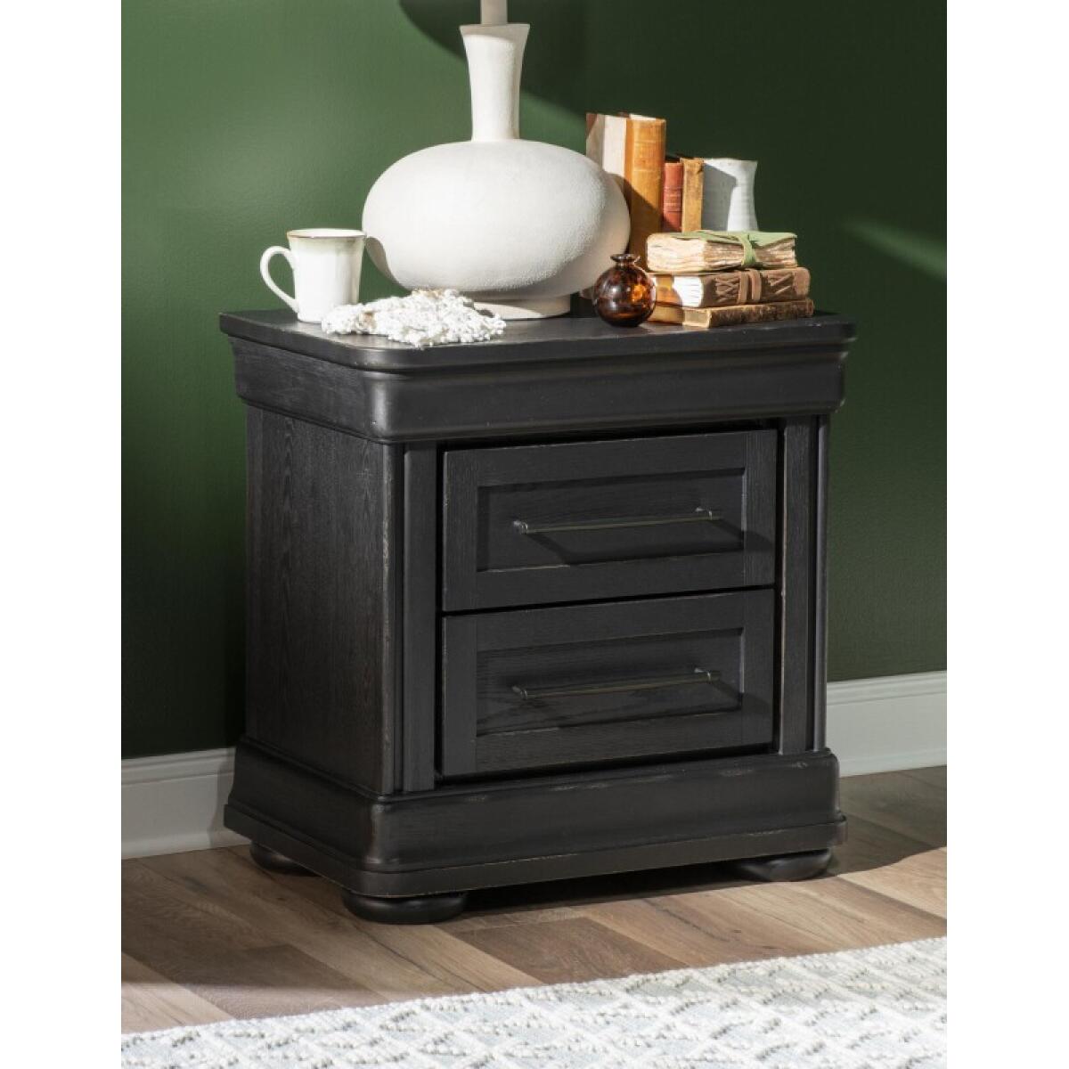 Nightstand 2 Drw W/ Power Nightstands Black 5