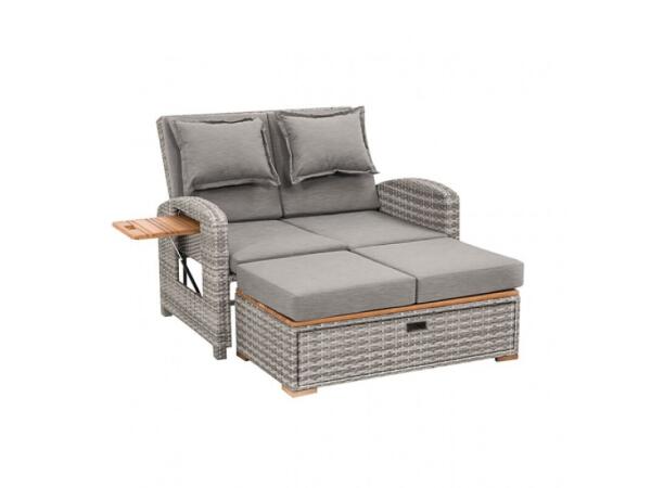 Bahia Tobago Reclining Chaise Lounge Outdoor Loveseats Furniture of America