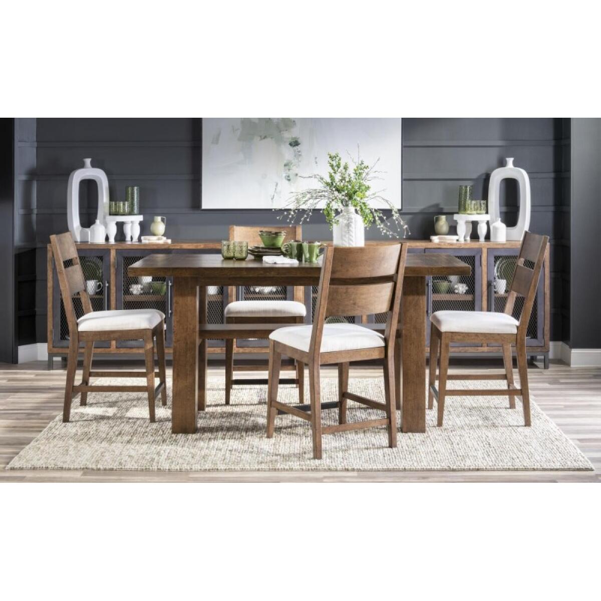 Ladder Back Counter Height Chair Chairs & Benches Brown 7