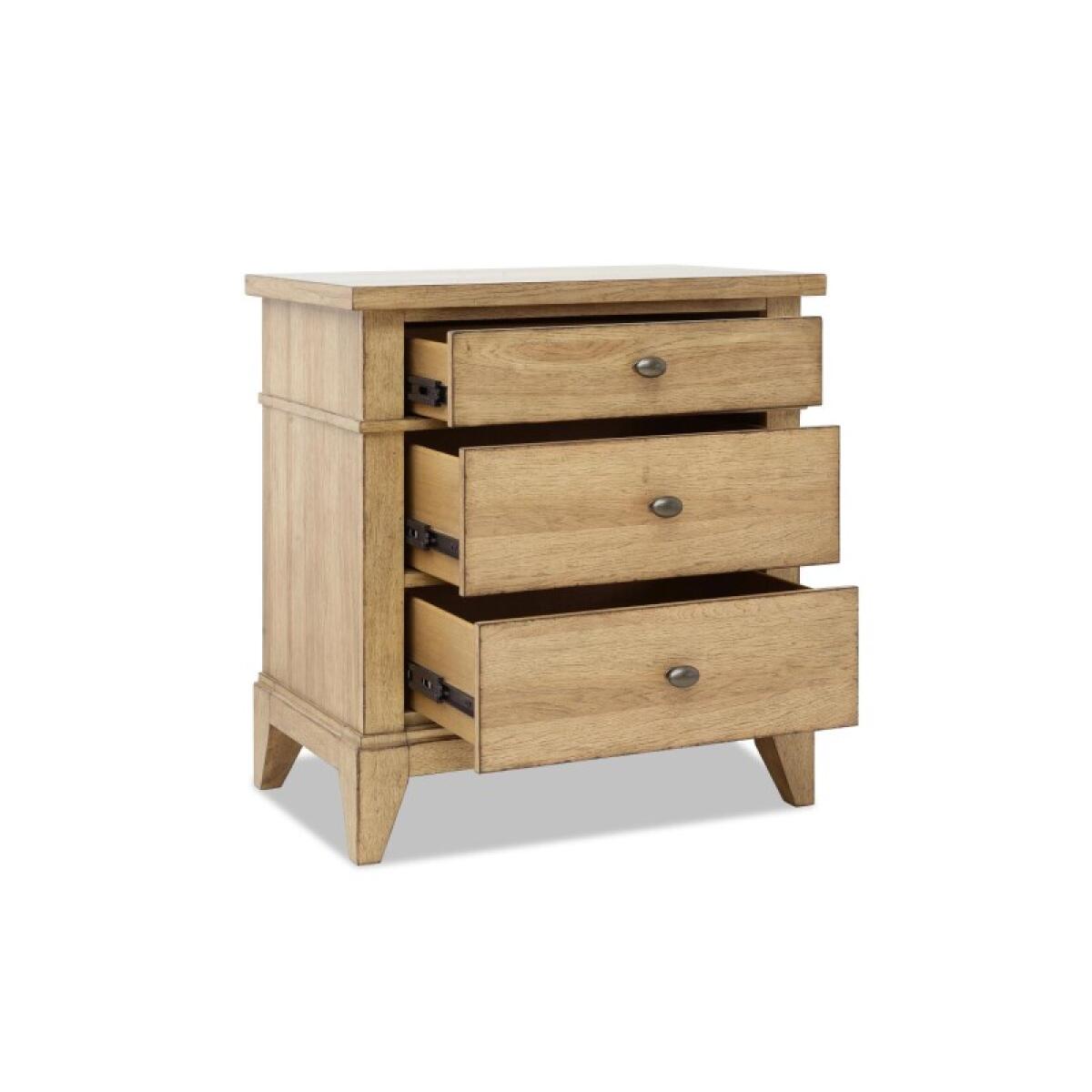 Three Drawer Nightstand Nightstands Brown 6