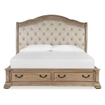 Marisol B5132-62A Complete King Sleigh Storage Bed w/Upholstered HB