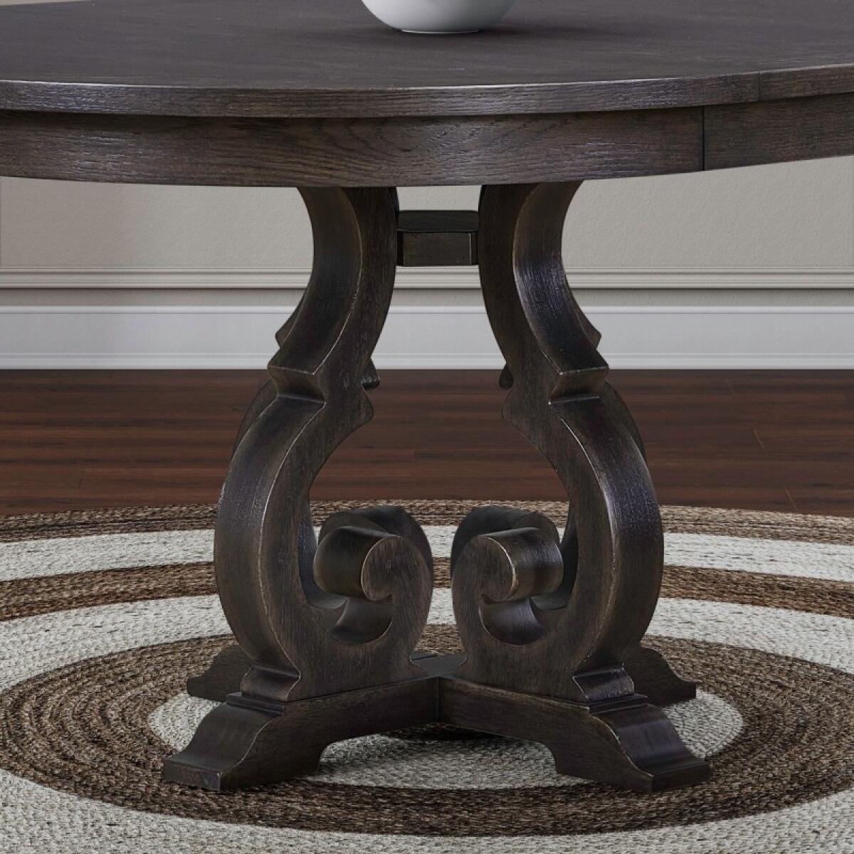 Grant Park Round Pedestal Table Base Dining Tables Brown 4