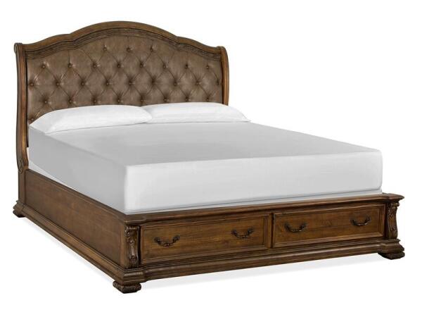 Durango Complete Cal.King Sleigh Storage Bed w/Upholstered HB - Image 3