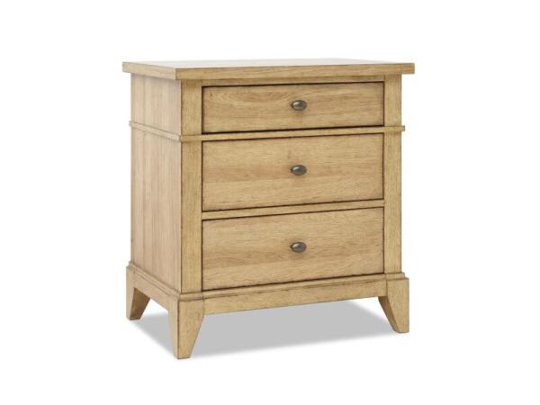 Three Drawer Nightstand Nightstands Brown
