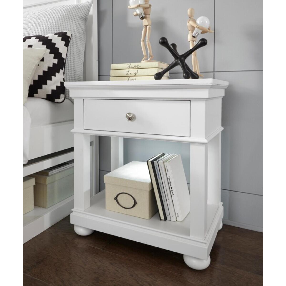Open Night Stand White Finish - Image 4